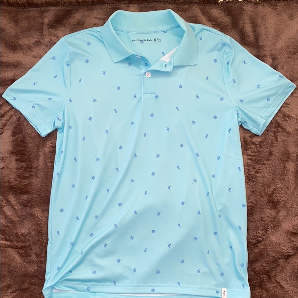 Abercrombie Youth Kids Tropical Blue Polo Shirt